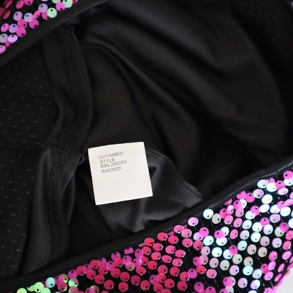 SHO x Tadashi Shoji Sz XXS Hot Pink Long Sleeve Paillette Body-Con Dress - Picture 10 of 16